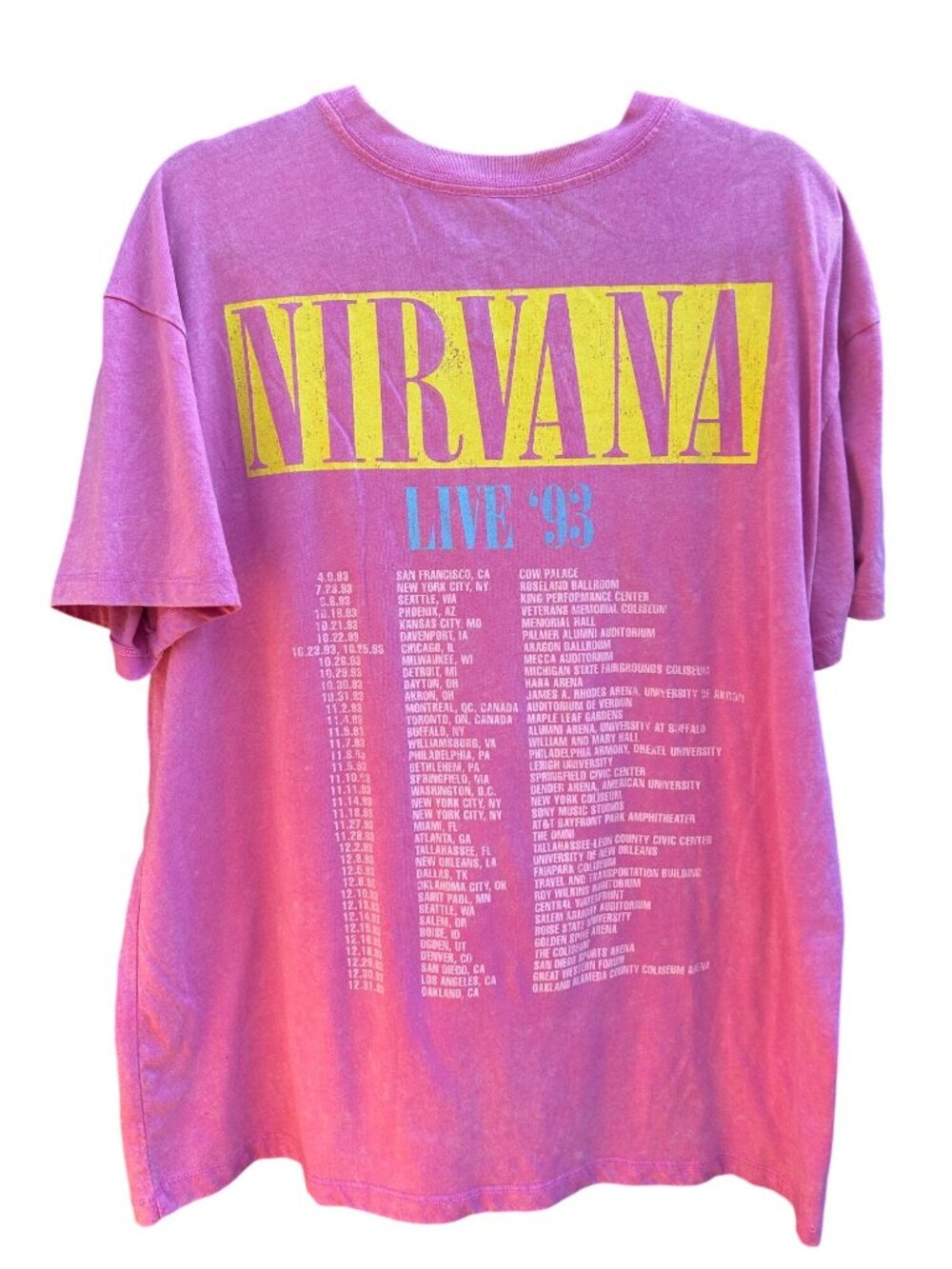 Nirvana Live Pink Graphic T-Shirt Smiley Face Women's Size Medium 1948 - Picture 4 of 5
